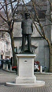 Statue of Sir Arthur Harris outside the RAF chapel in London