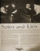 Committe on Public Information poster: Spies and Lies