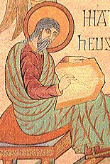 Title page of Matthew from the Lindisfarne Gospels