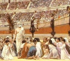 Detail from The Christian Martyrs' Last Prayer, by Jean-Leon Gerome (1883)