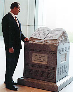 Judge Moore contemplates the Ten Commandments