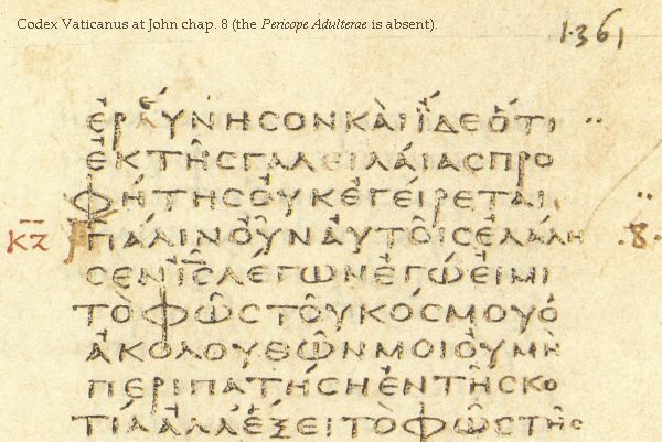 Codex Vaticanus, John 7:52b-8:12