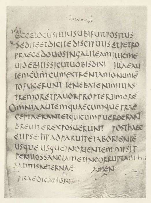 codex bobbiensis at the end of mark